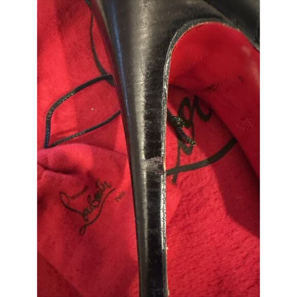 Authentic Pair Of Christian Loubouton Leather 3 Strap Heels - Picture 13 of 13